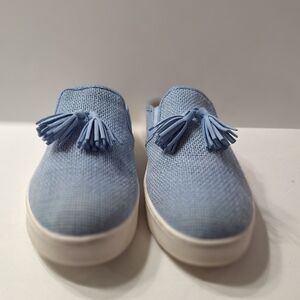 Spenco Women's Blue Slip-On Tassel Mule Streetwear Comfort Sneakers Size 8.5